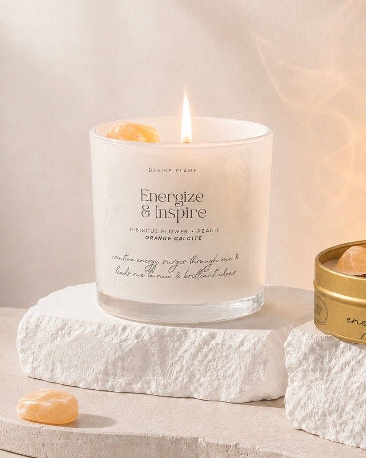 Energize & Inspire / hibiscus flower • white peach