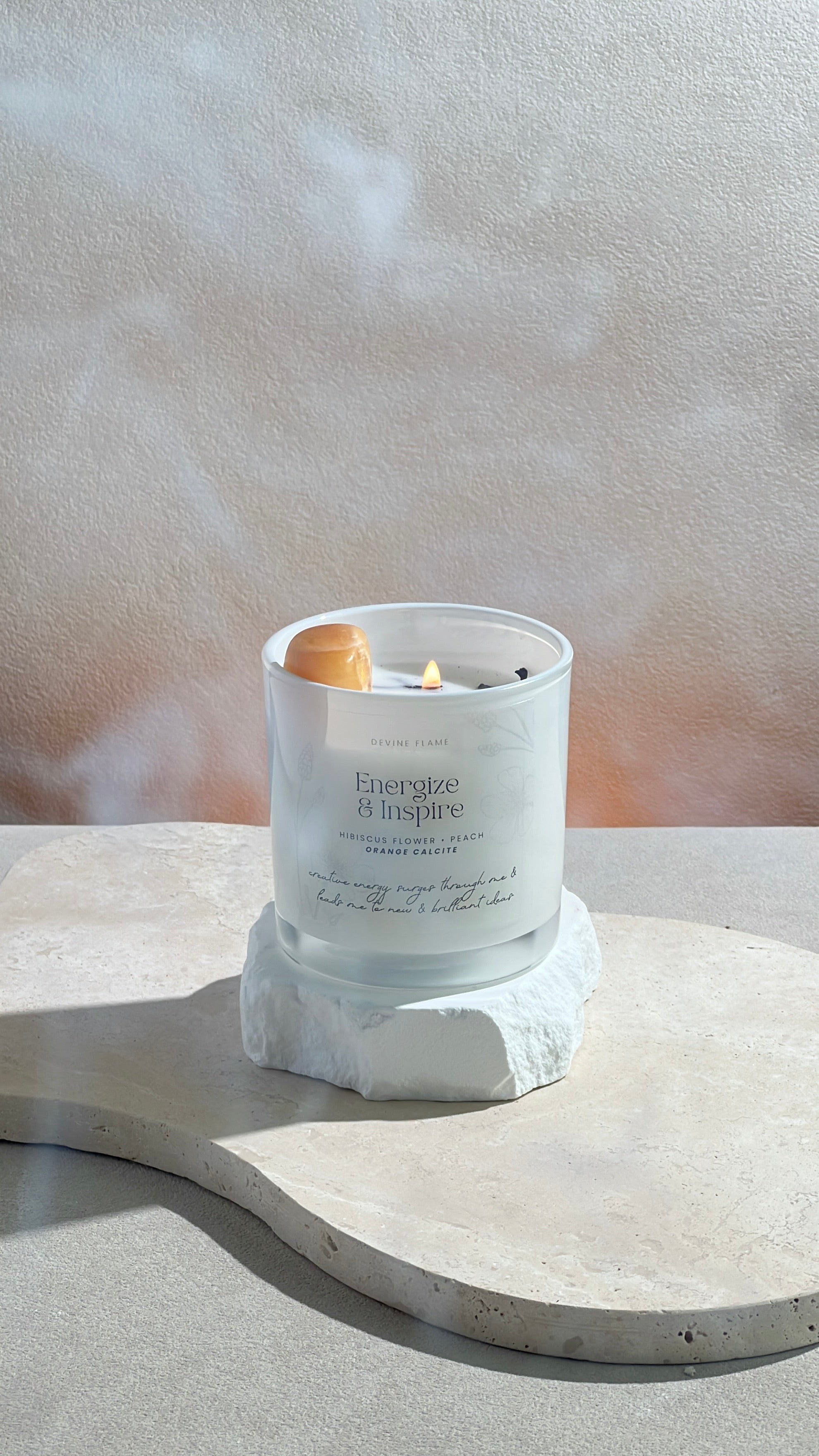 Energize & Inspire / hibiscus flower • white peach