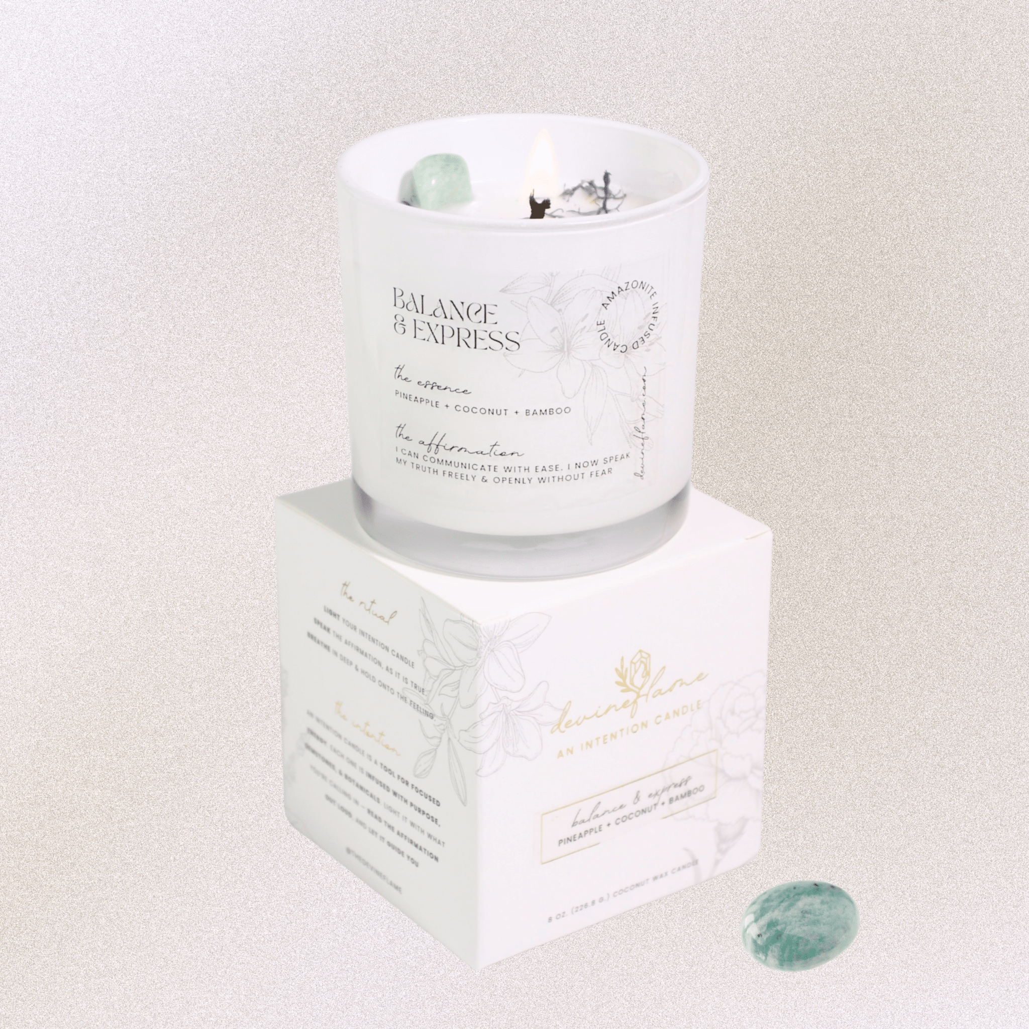 Balance & Express Intention Candle - pineapple / bamboo / coconut milk - Devine FlameBE8