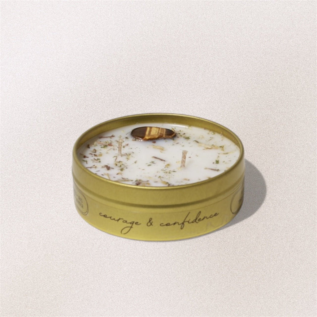 Courage & Confidence Intention Candle - patchouli / iris flower / amber - Devine FlameCC8