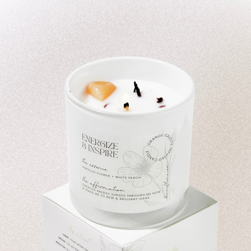 ENERGIZE & INSPIRE - hibiscus flower • white peach - Devine FlameEI8