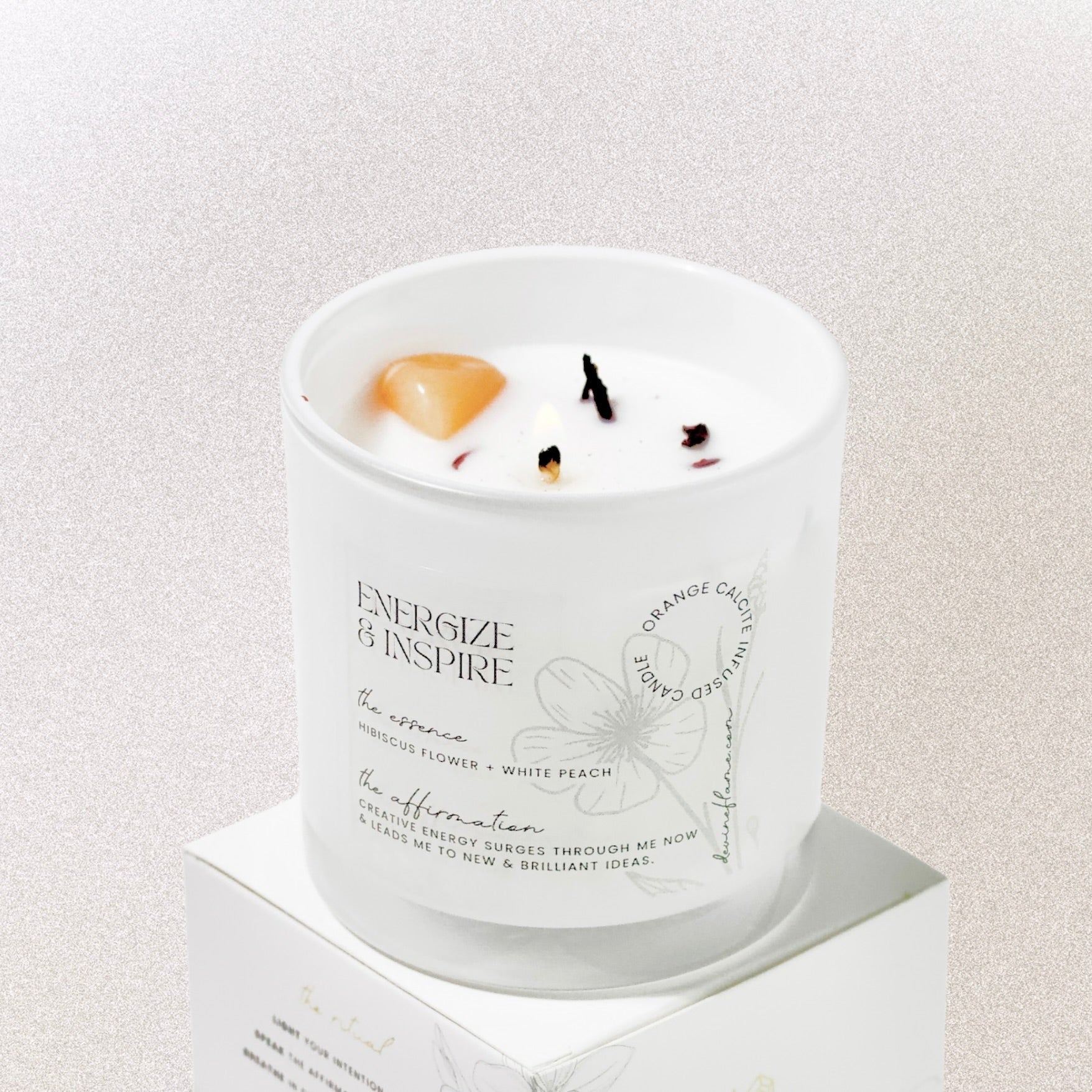 ENERGIZE & INSPIRE - hibiscus flower • white peach - Devine FlameEI8