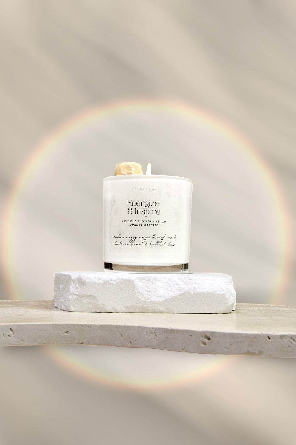 Energize & Inspire / hibiscus flower • white peach - Devine FlameEI8