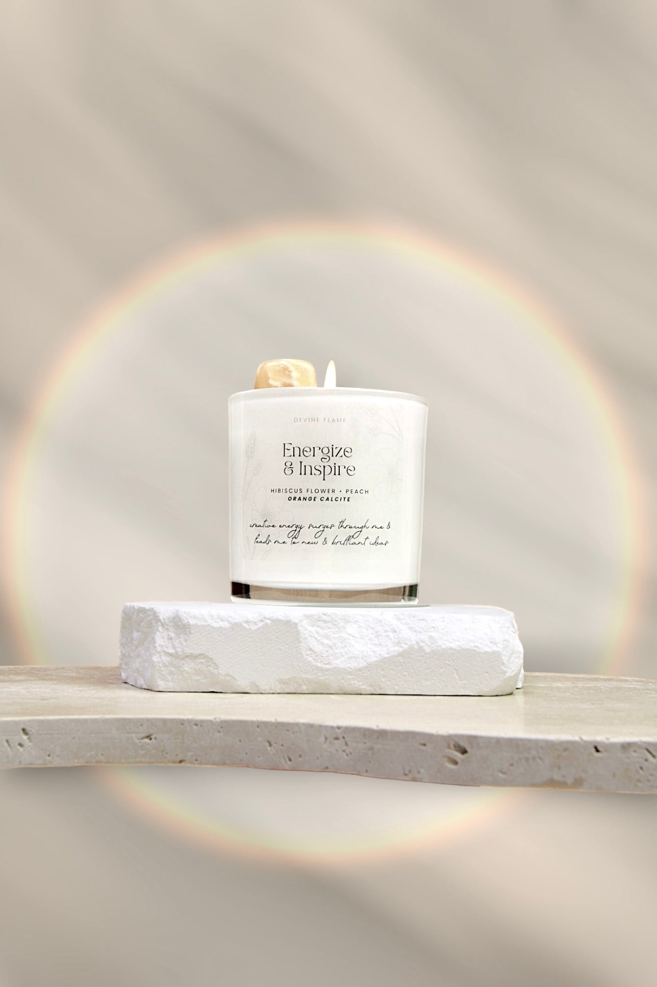 Energize & Inspire / hibiscus flower • white peach - Devine FlameEI8