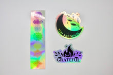 Cargar imagen en el visor de la galería, “Grateful” Holographic Sticker - Devine FlameGRATEFULHOLO
