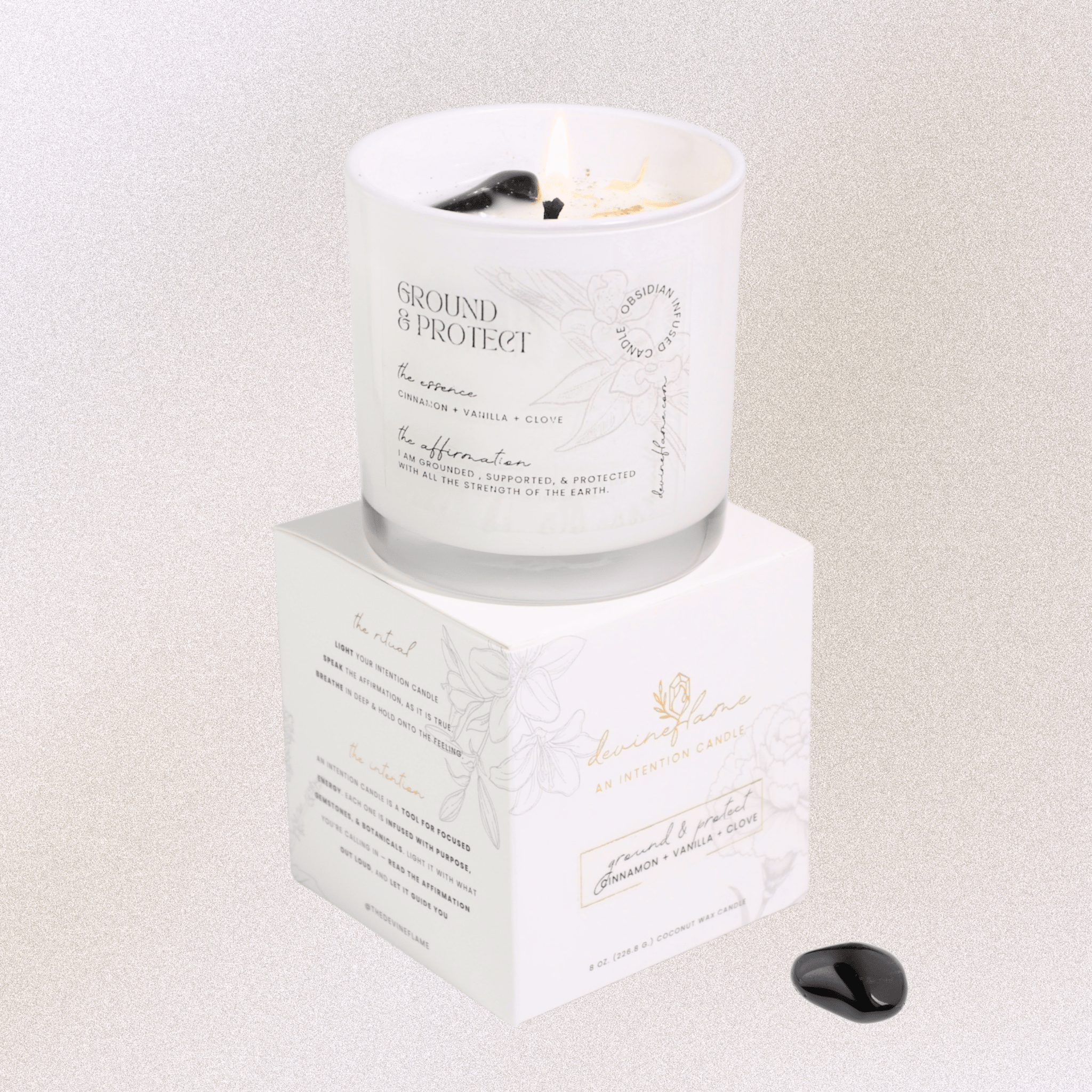 Ground & Protect Intention Candle - cinnamon / clove / cardamom / vanilla bean - Devine FlameGP8