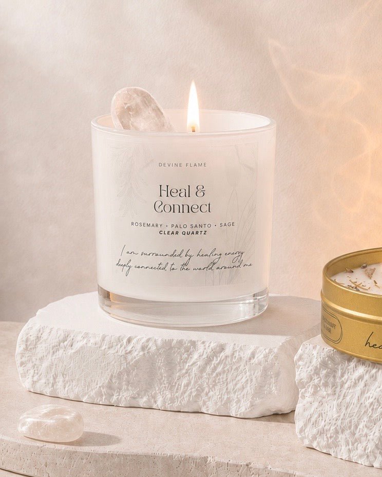Heal & Connect / green sage • rosemary • palo santo - Devine FlameHC8