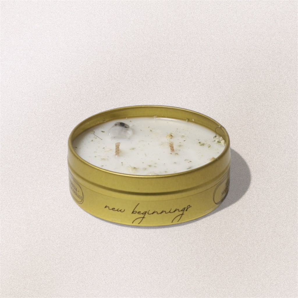 New Beginnings Intention Candle - lemon verbena / lemon / lemongrass - Devine FlameNB8