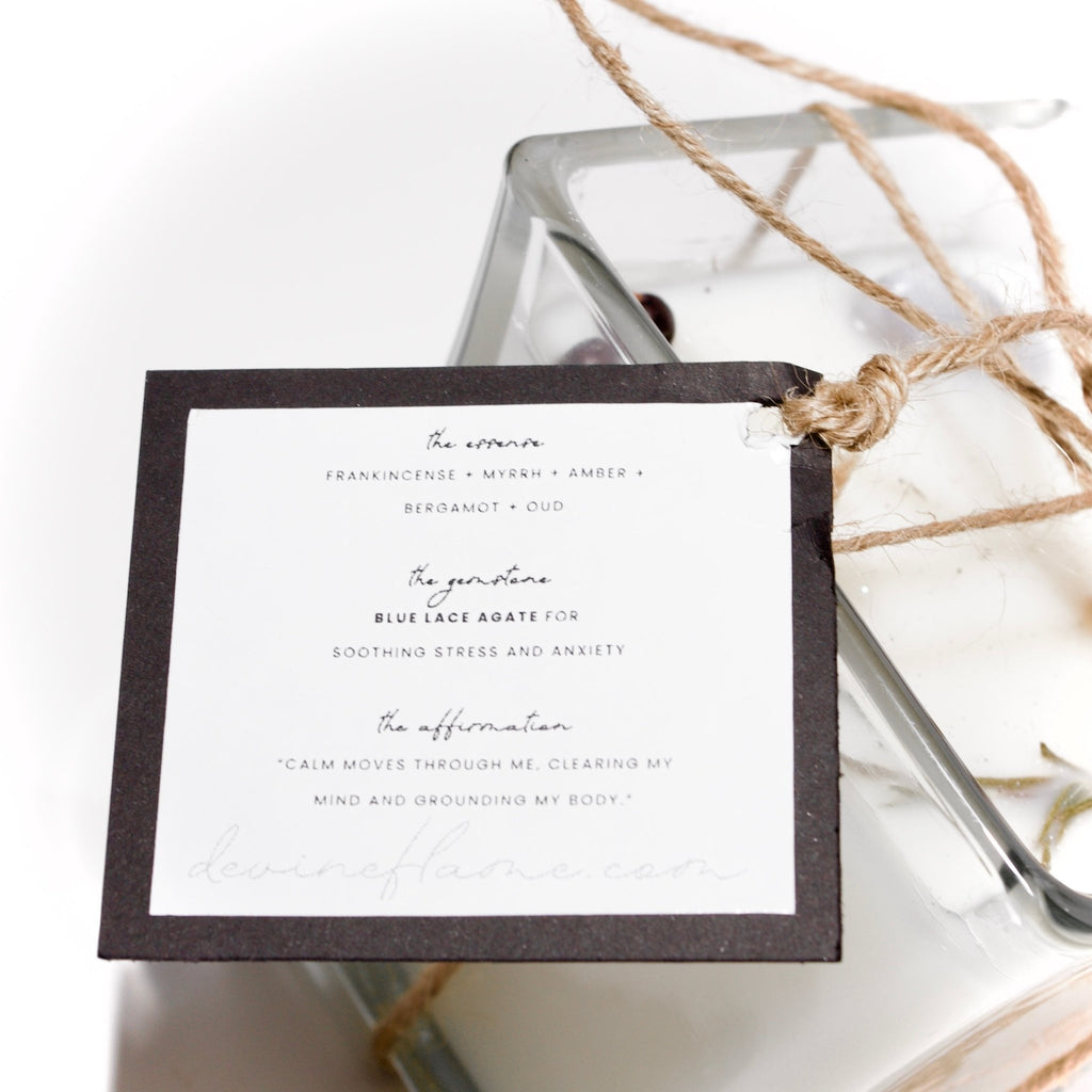 “Yuletide Blessing” - Frankincense / Myrrh / Bergamot - Blue Lace Agate - Devine Flame